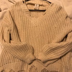 Sadie and sage cream sparkle sweater